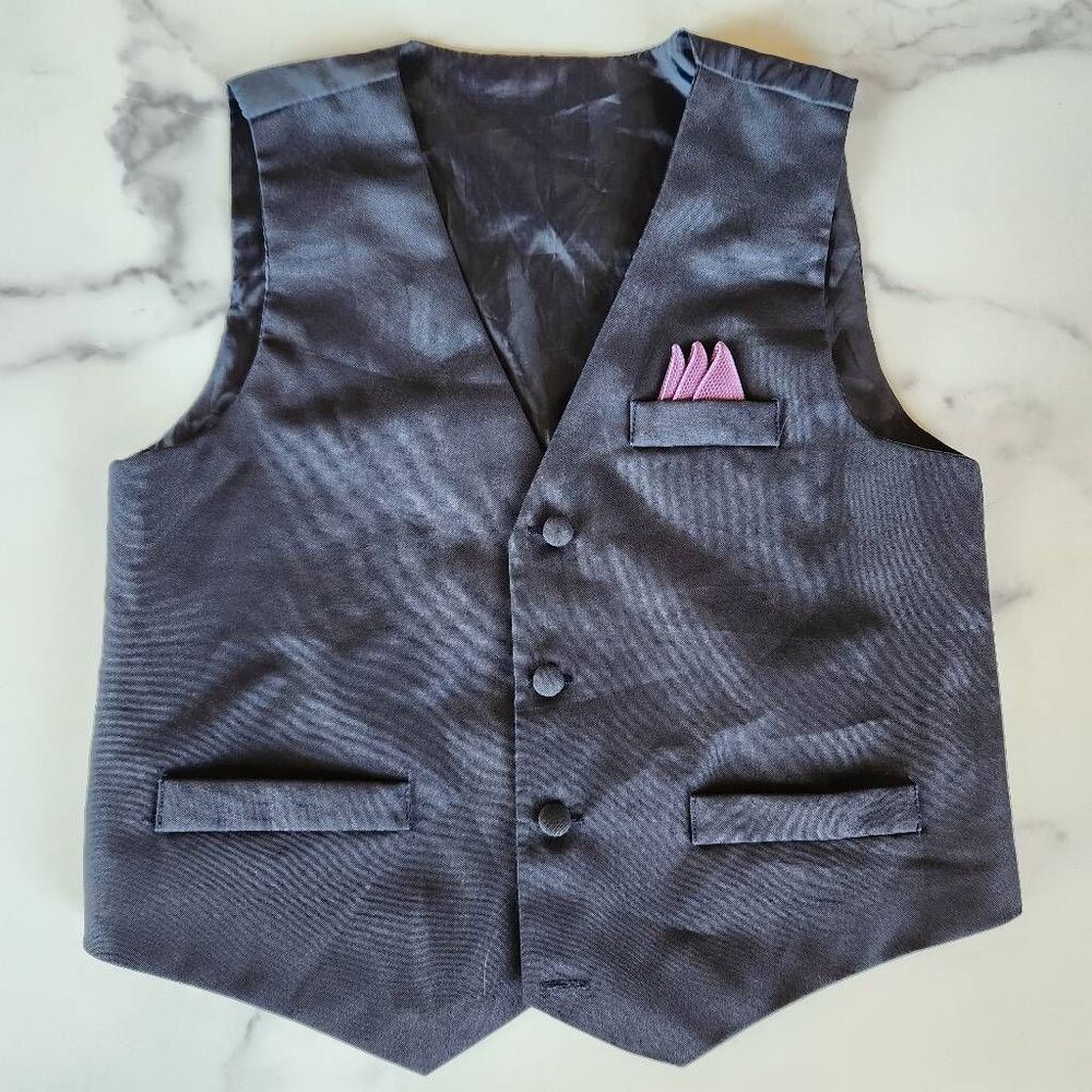 Boys formal suit vest black size 10